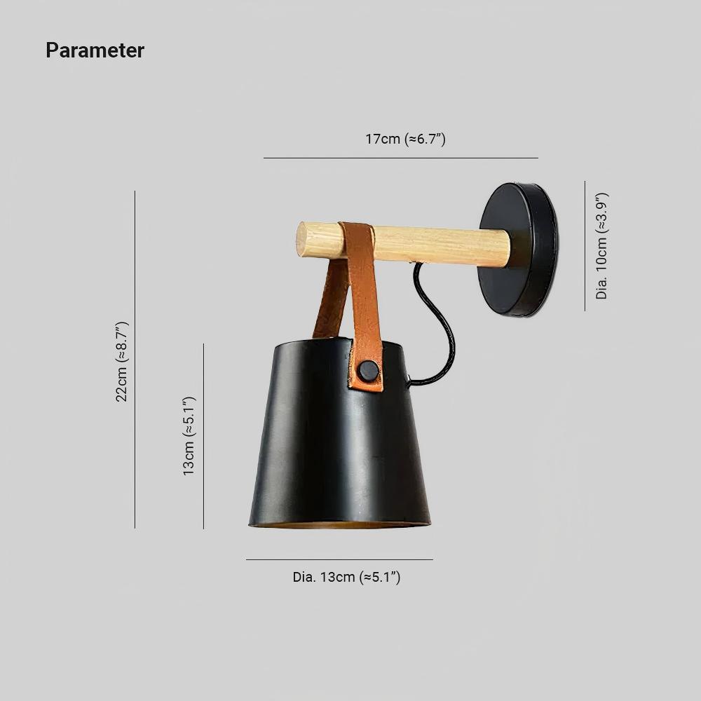 Ozawa Nordic Conical Simplicity Wooden Wall Light Living Room