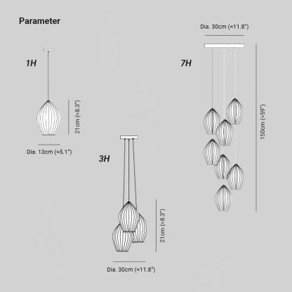 Ozawa Simplicity Ceramic Ribbed Pendant Light Bedroom