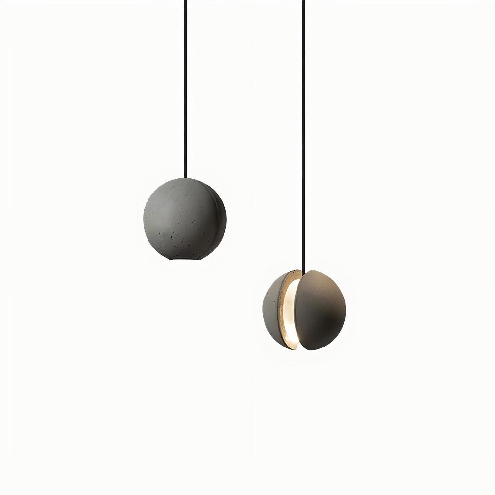 Hailie Artistic Round Concrete Acrylic Pendant Light Living Room