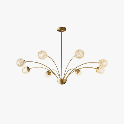 Valentina Classical Brass Glass Chandelier Living Room Dining Room