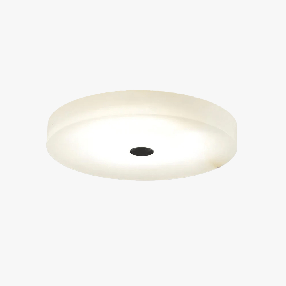 Byers Modern Round Metal Alabaster Ceiling Light Living Room Bedoom