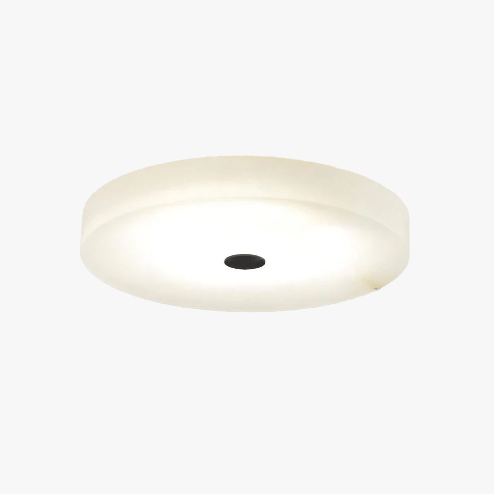 Byers Modern Round Metal Alabaster Ceiling Light Living Room Bedoom