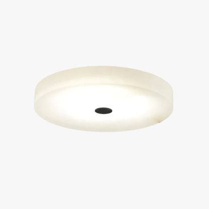 Byers Modern Round Metal Alabaster Ceiling Light Living Room Bedoom