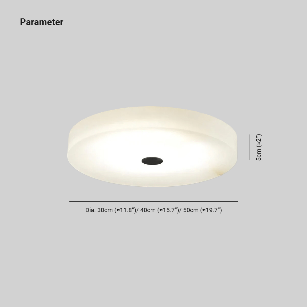 Byers Modern Round Metal Alabaster Ceiling Light Living Room Bedoom