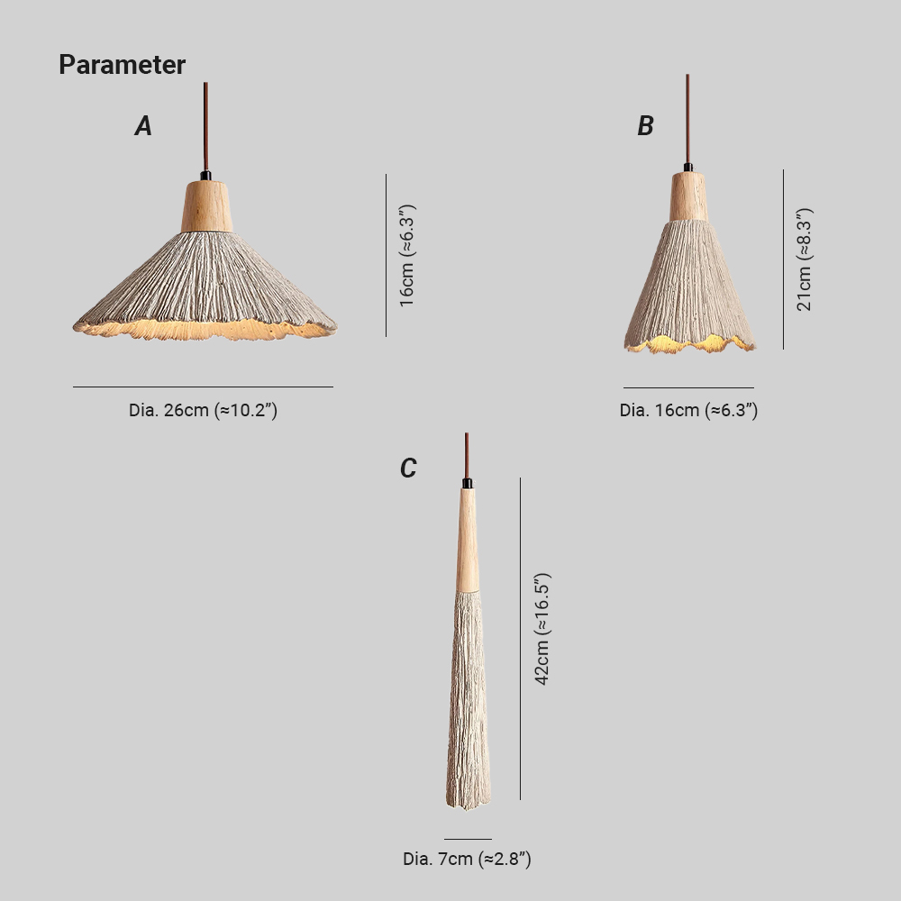 Byers Vintage Metal Wood Concrete Pendant Light Living Room Bedroom