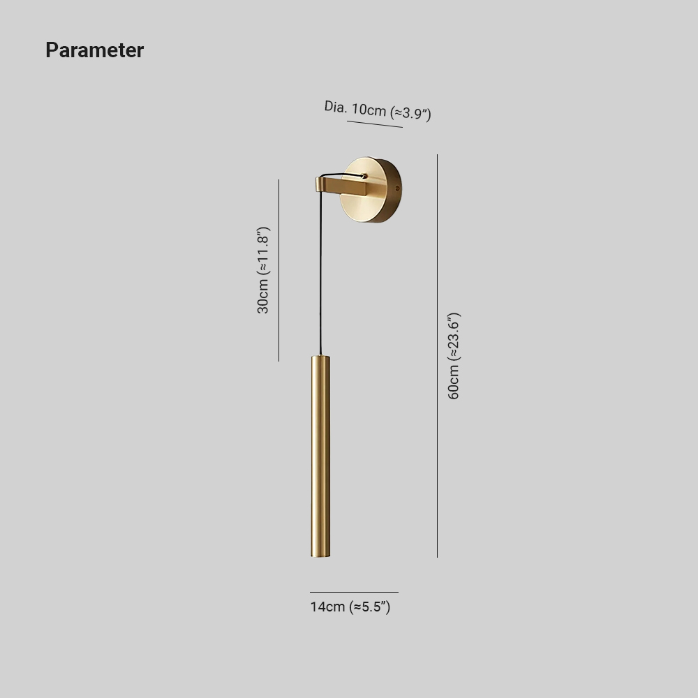 Edge Advanced Metal Brass Wall Lamp Bedroom Bathroom