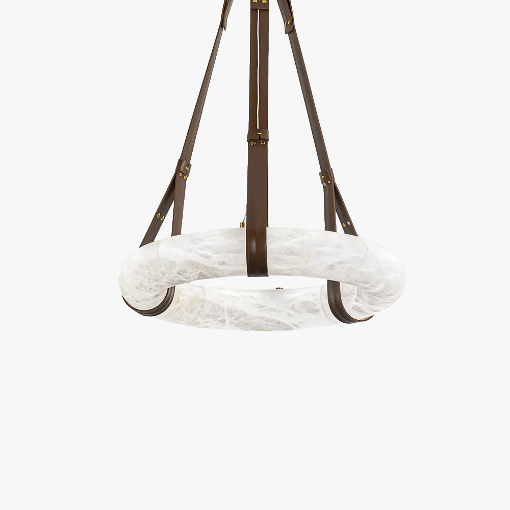 Valentina Ring Alabaster Artificial leather Pendant Light Living Room Dining Room
