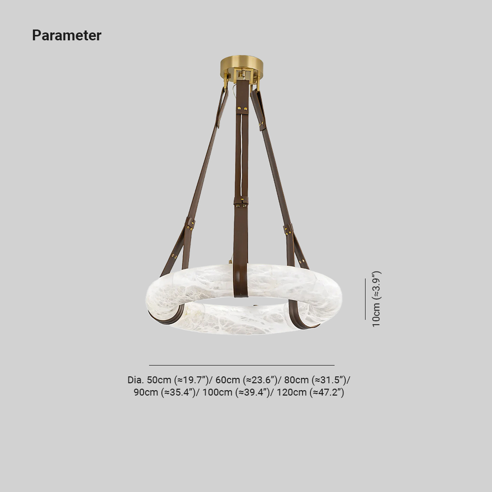 Valentina Ring Alabaster Artificial leather Pendant Light Living Room Dining Room