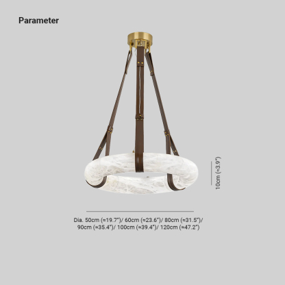 Valentina Ring Alabaster Artificial leather Pendant Light Living Room Dining Room