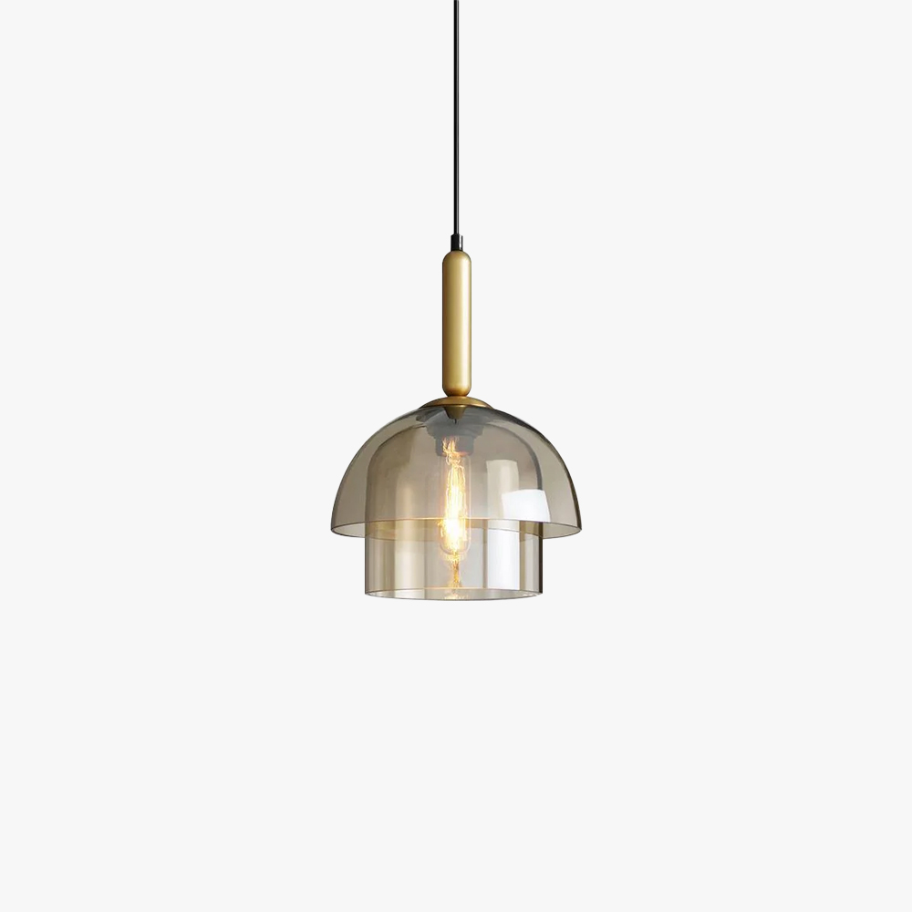 Hailie Chic Contemporary Metal Glass Pendant Light Kitchen Dining Room