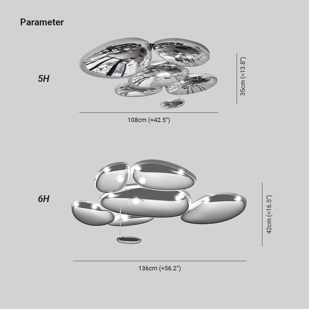 Alessio Cobblestone Style Metal Acrylic Ceiling Light Living Room