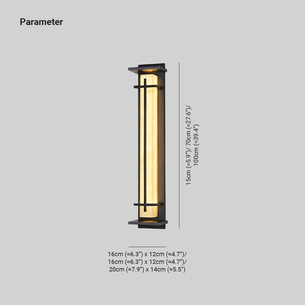 Orr Square Metal Imitation alabaster resin Outdoor Wall Light Lawns Villas Corridors