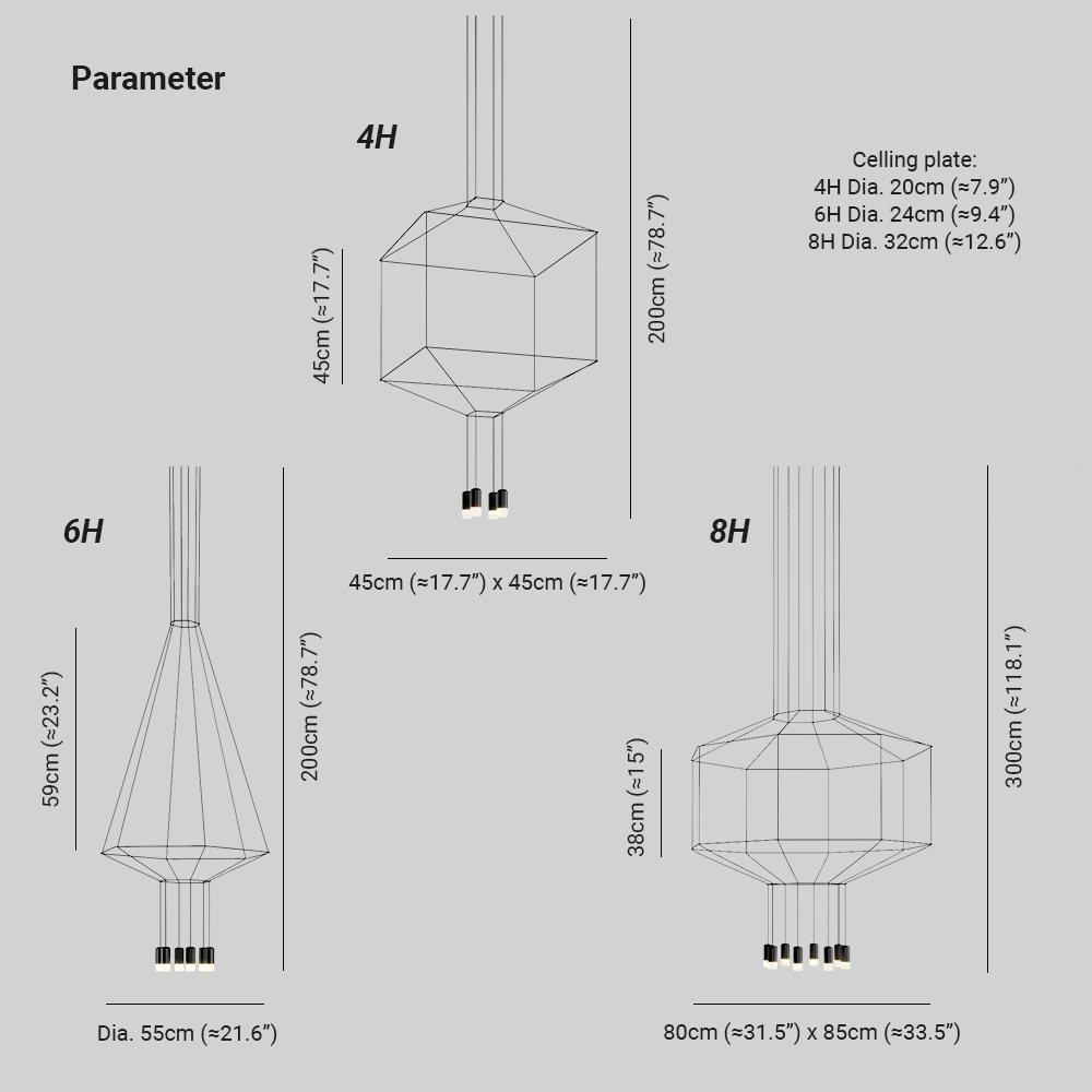 Orr Geometric Style Metal Acrylic Pendant Light Living Room Dining Room