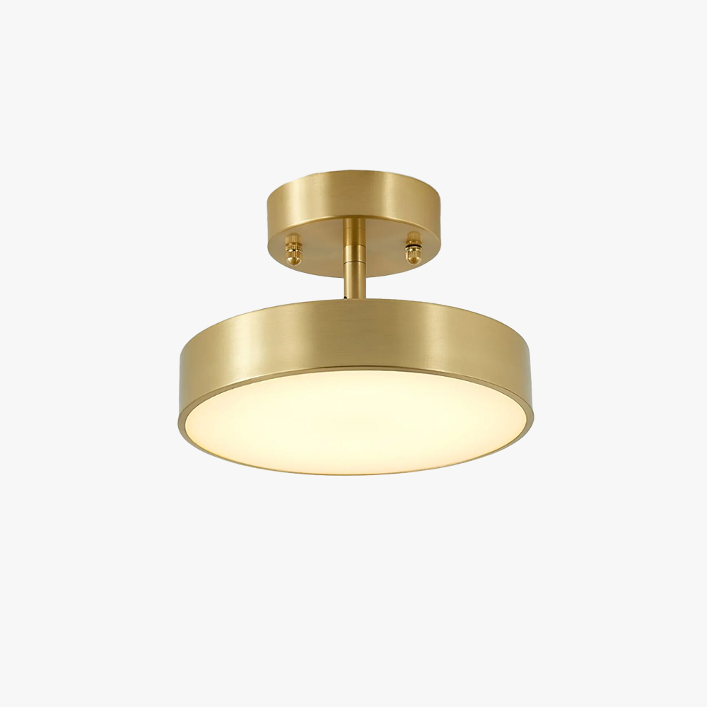 Edge Industrial Round Metal Acrylic Brass Ceiling Light Living Room Hallway