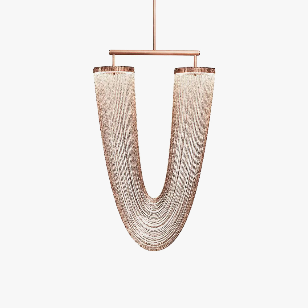 Marilyn U Shape Art Deco Metal Acrylic Pendant Light Dining Room Living Room