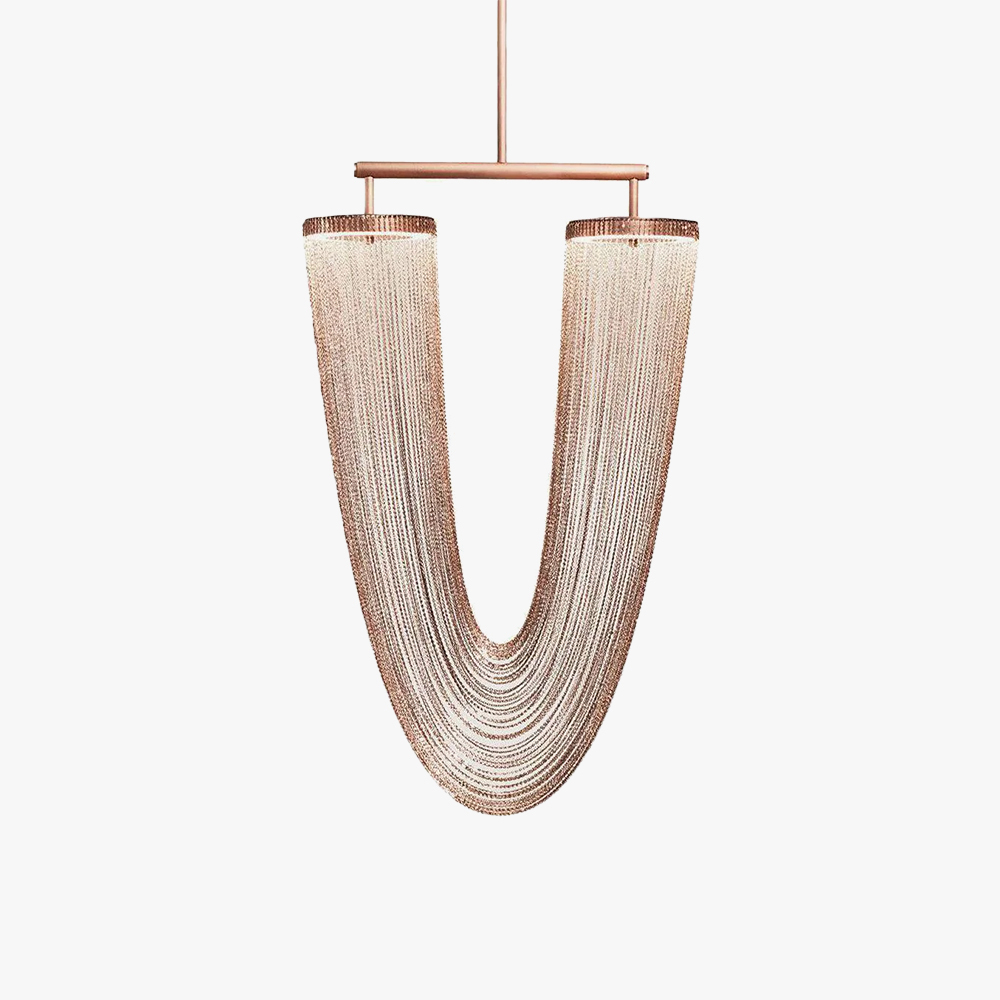 Marilyn U Shape Art Deco Metal Acrylic Pendant Light Dining Room Living Room