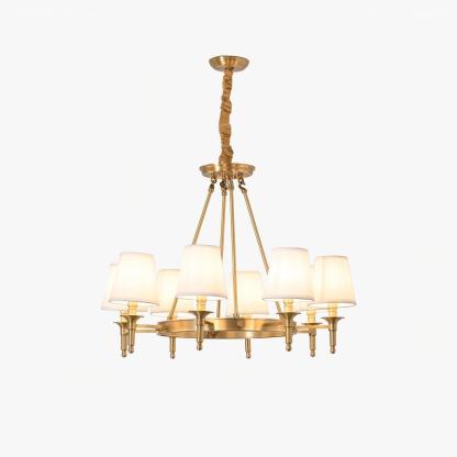 Alessio Antique Brass Linen Chandelier Bedroom Living Room