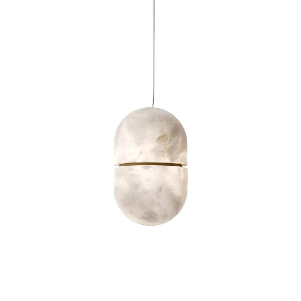 Jade Ellipsoidal Urban Metal Alabaster Pendant Light Hallway Living Room