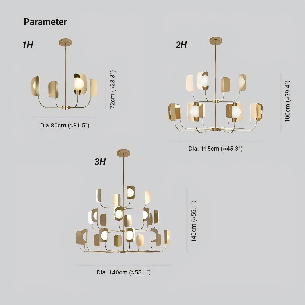 Valentina Gorgeous Metal Acrylic Chandelier Living Room Dining Room