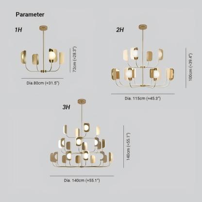Valentina Gorgeous Metal Acrylic Chandelier Living Room Dining Room