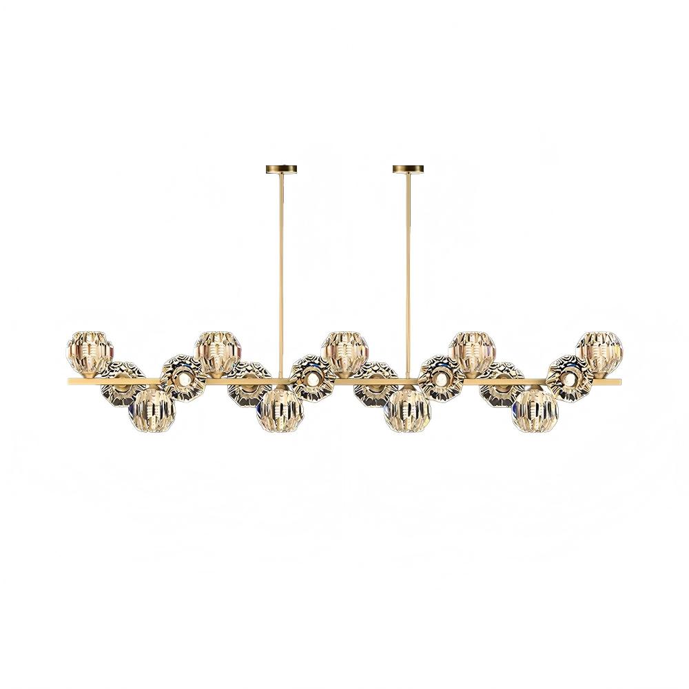 Valentina Gorgeous Brass Glass Ball Chandelier Living Room Dining Room