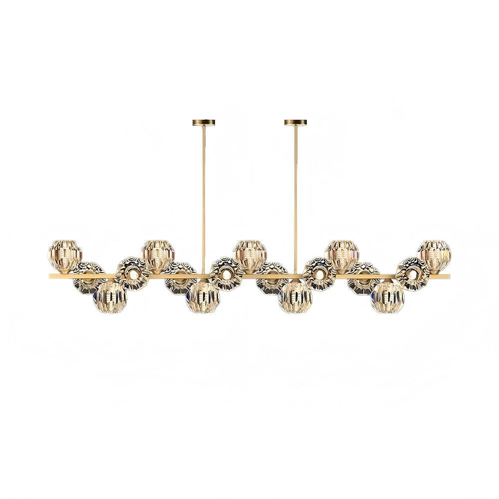 Valentina Gorgeous Brass Glass Ball Chandelier Living Room Dining Room
