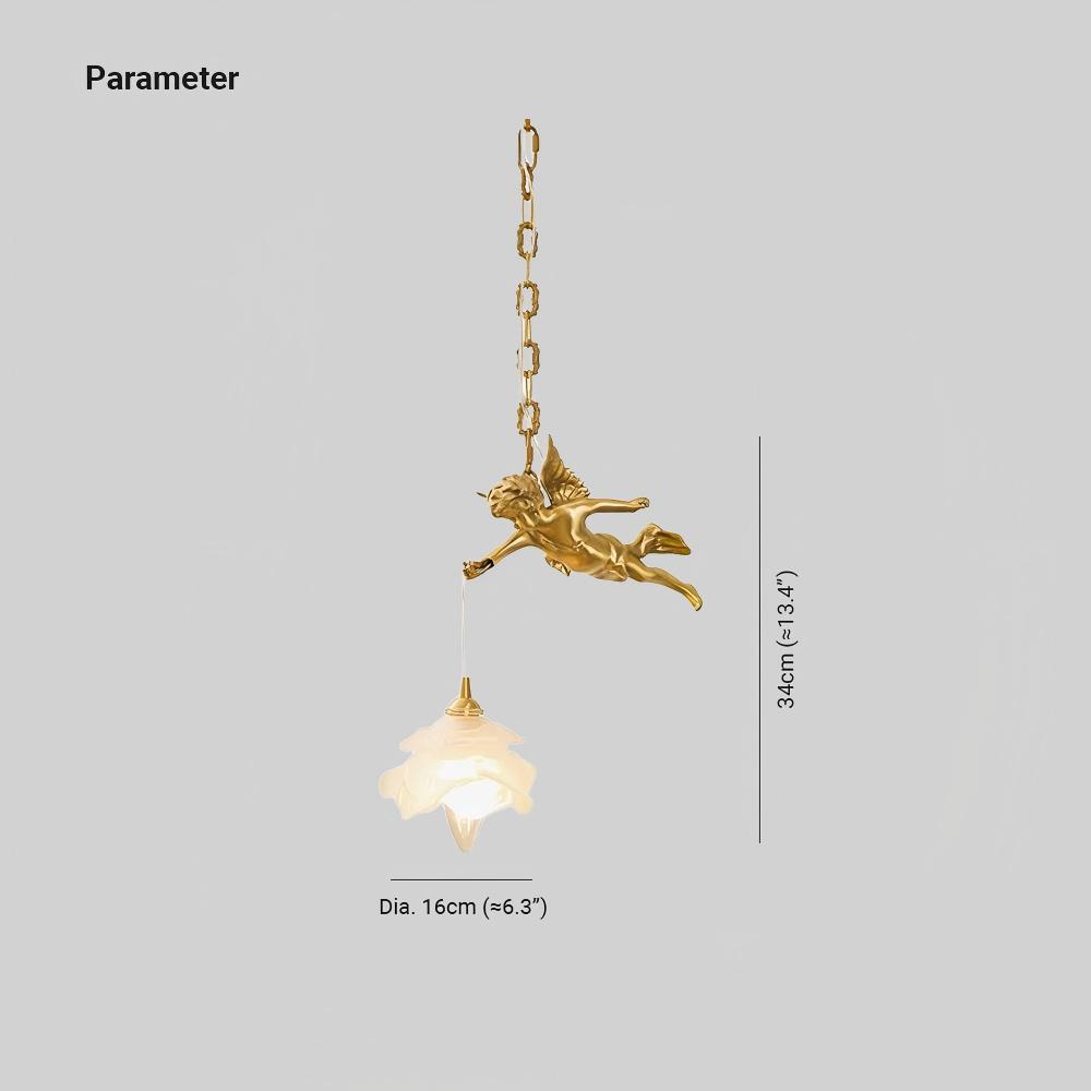 Carins Vintage Angel Brass Pendant Light Living Room Bedroom