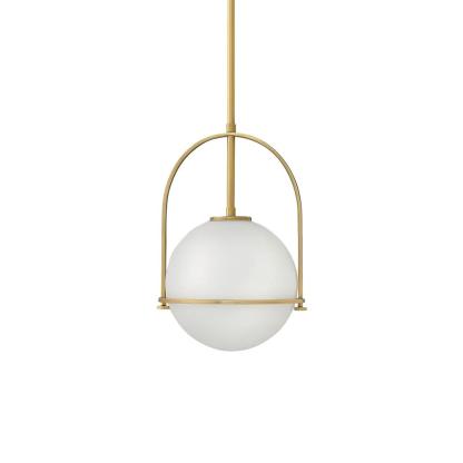 Alessio Vintage Ball Metal Brass Glass Pendant Light Living Room Dining Room