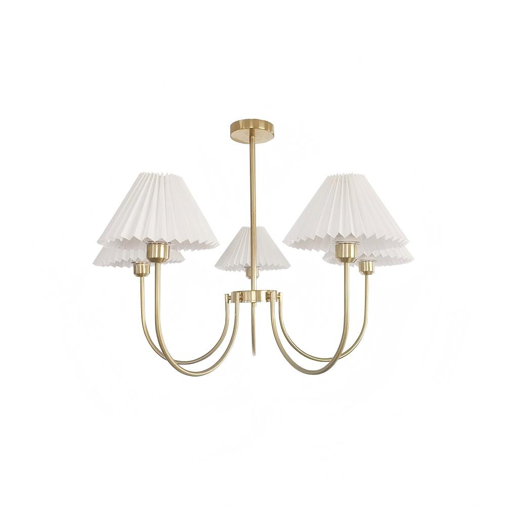 Alessio Gorgeous Pleated Metal Fabric Chandelier Living Room Bedroom