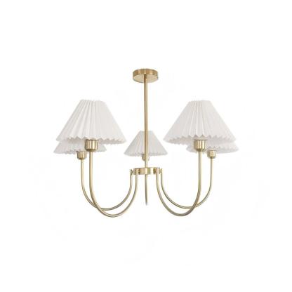 Alessio Gorgeous Pleated Metal Fabric Chandelier Living Room Bedroom