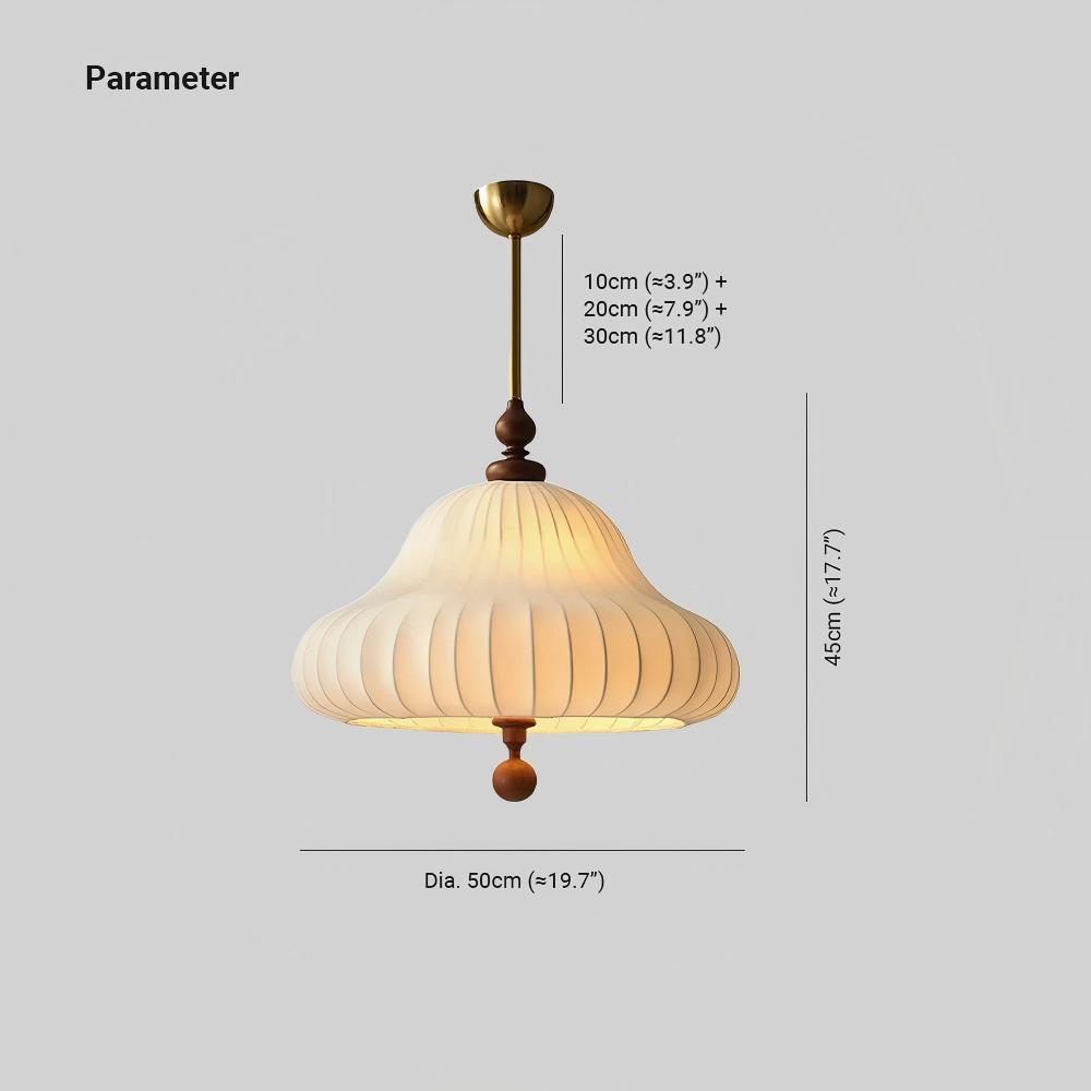 Ozawa Elegant Bloom Fabric Wood Pendant Light Kitchen Bedroom