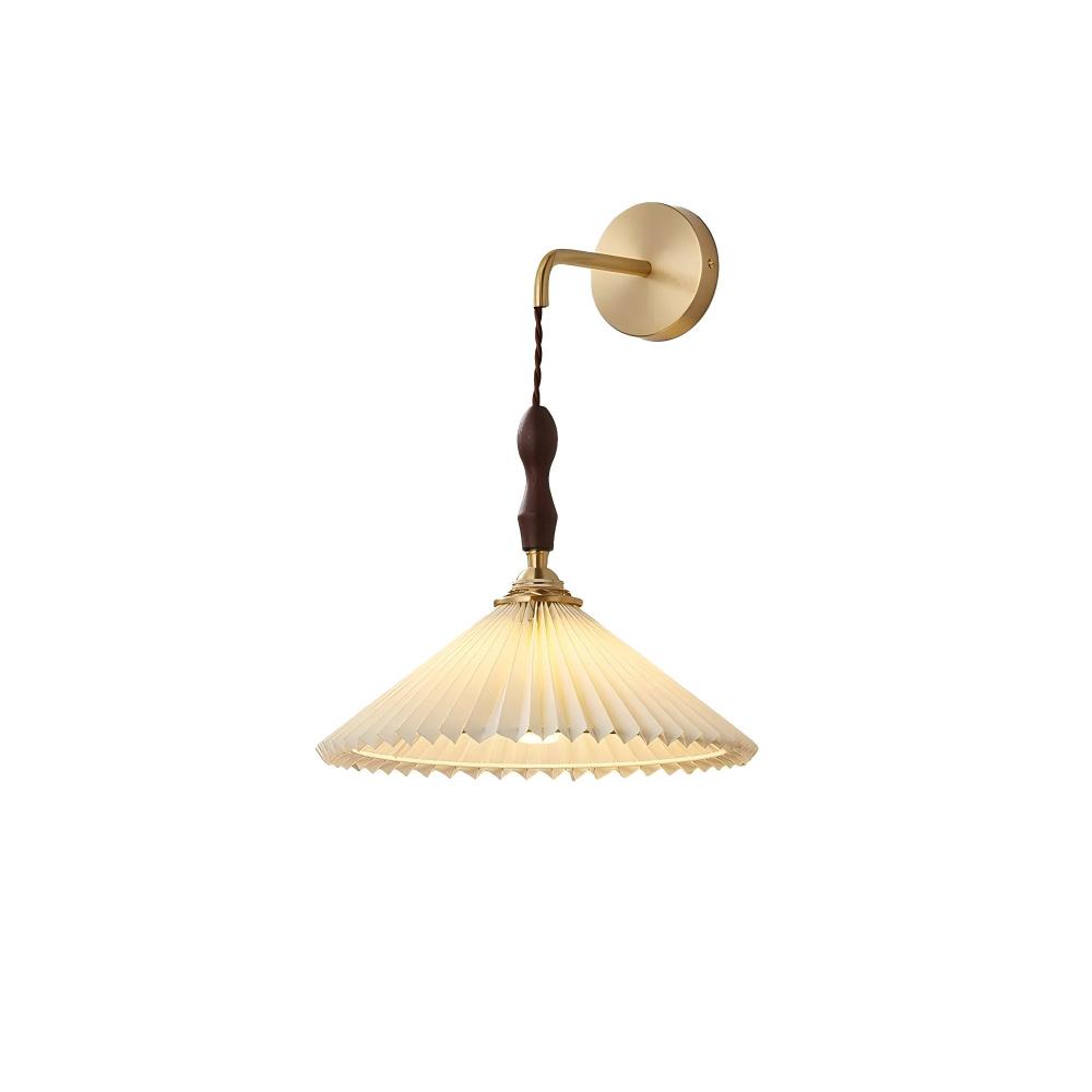 Carins Sophisticated Pleated Wooden Wall Lamp Living Room Bedroom