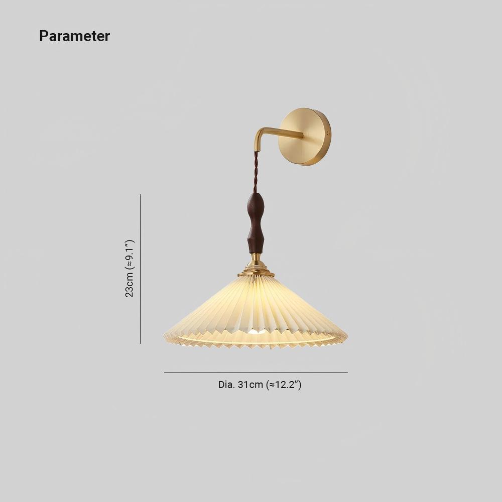 Carins Sophisticated Pleated Wooden Wall Lamp Living Room Bedroom