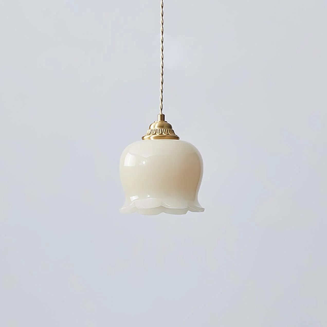 Jade Vintage Flower Alabaster Pendant Light Bedroom Living Dining Room