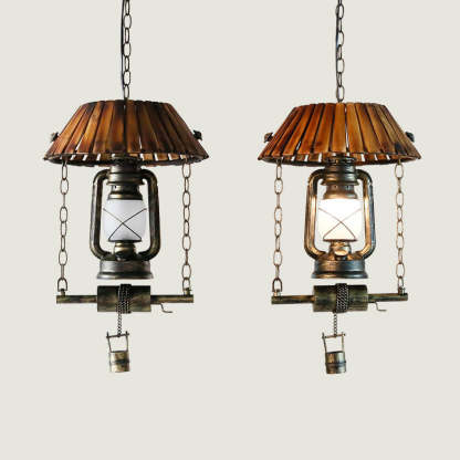 Alessio Pendant Light: Vintage lantern style lighting fixture.