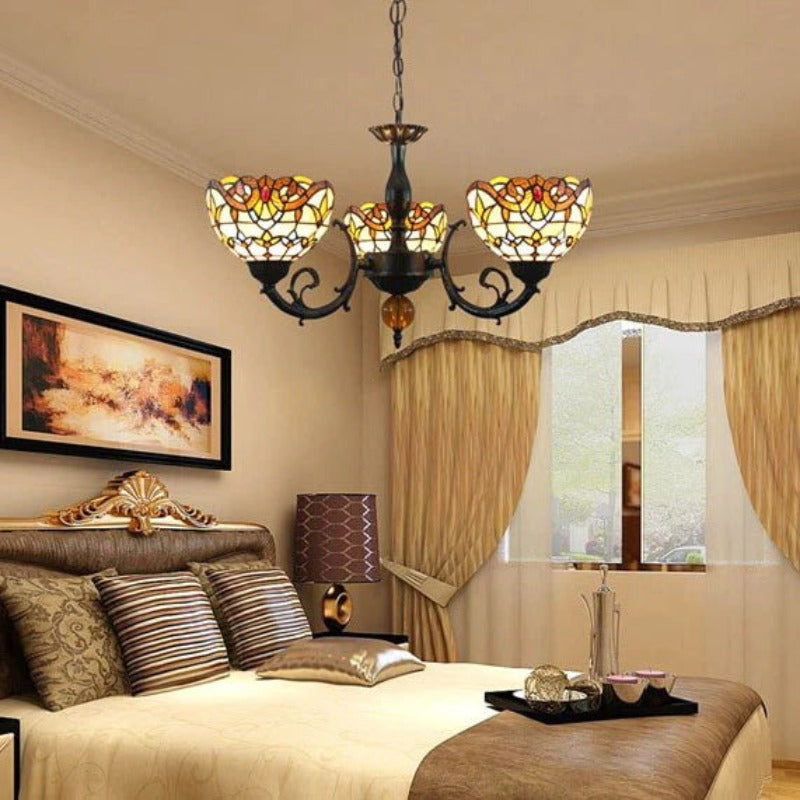 Eryn Vintage LED Chandelier Multicolor Metal Glass Living Room
