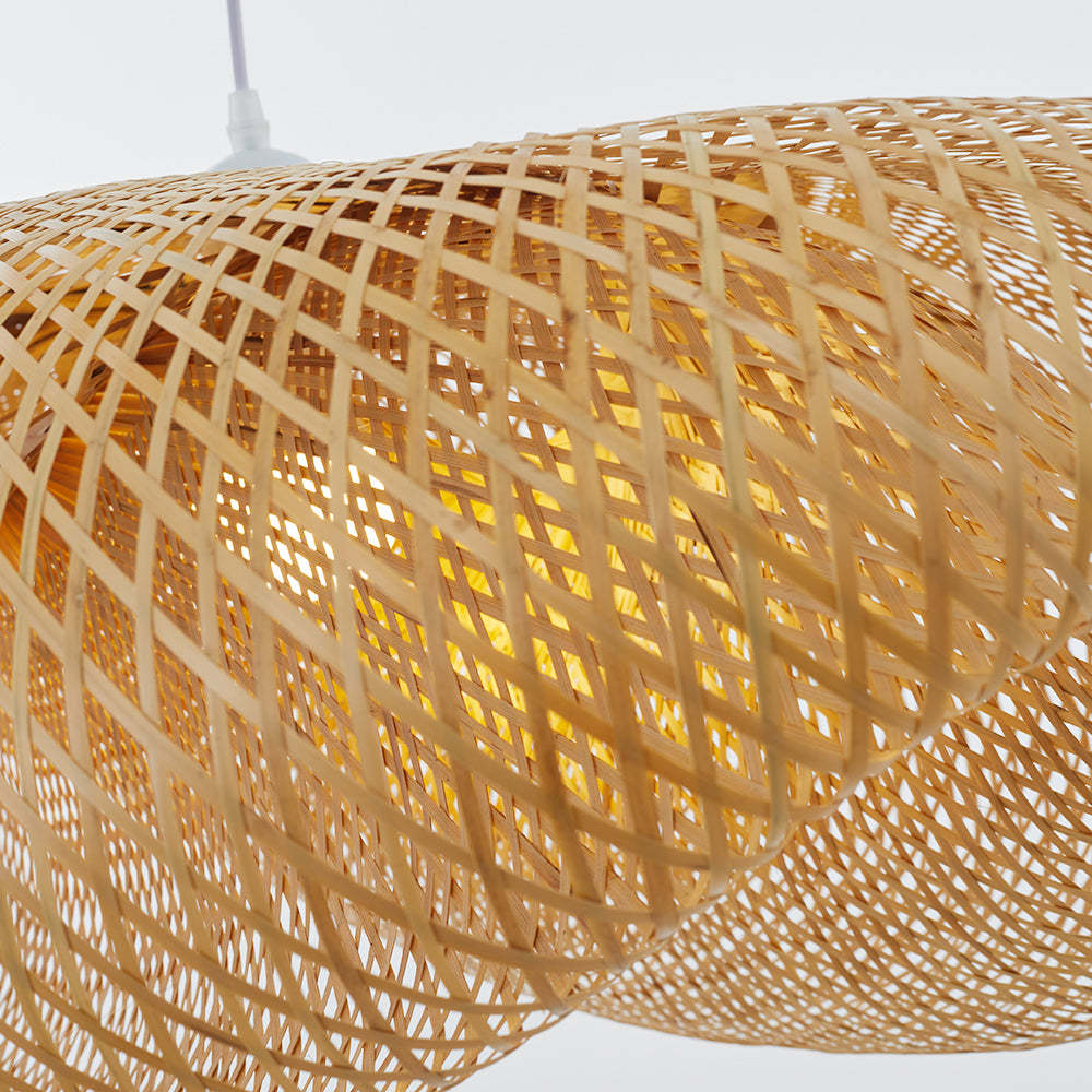Muto Modern Pendant Light for Dining Room/Kitchen Island, Bamboo