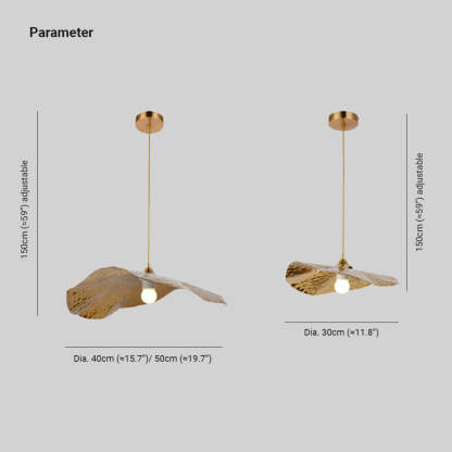 Carins Natural Lotus Leaf Metal Pendant Light