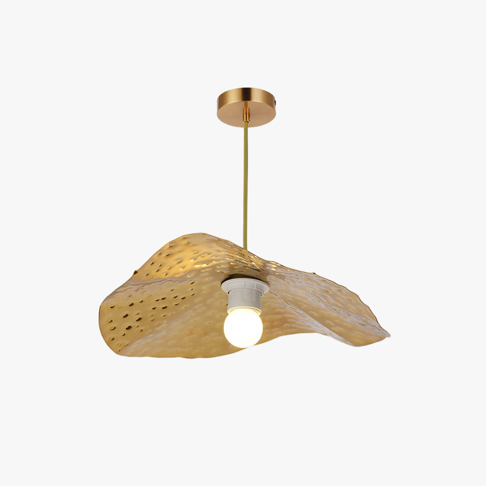 Carins Natural Lotus Leaf Metal Pendant Light