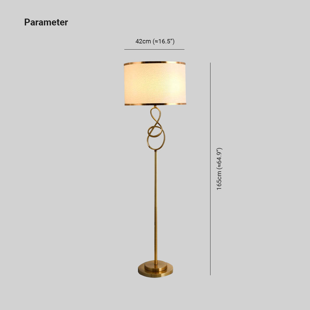 Sano Luxury Cylindrical Metal Fabric Floor Lamp