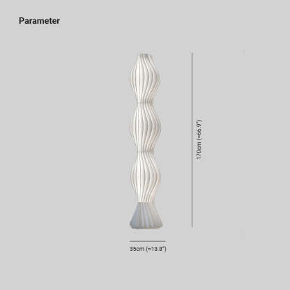 Salgado Artistic Pleated Acrylic Floor Lamp White