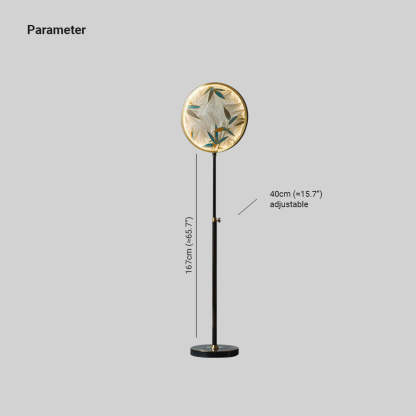 Jade Zen Artistic Circle Floor Lamp Metal Glass