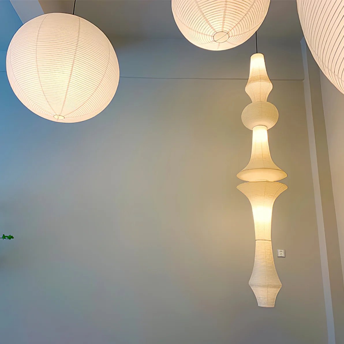 Renée Geometric Style Metal Paper Pendant Light Bedroom Living Room