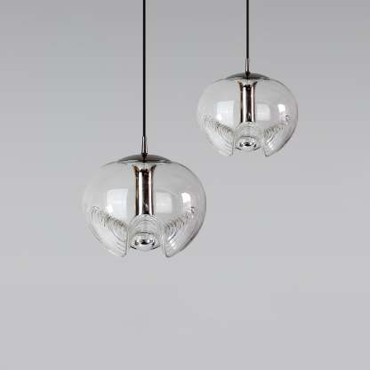 Hailie Modern Wave Metal Glass Pendant Light Bedroom