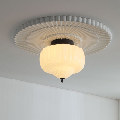 Nielsen Modern Flush Mount Ceiling Light Metal Glass Bedroom