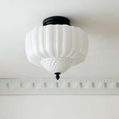 Nielsen Modern Flush Mount Ceiling Light Metal Glass Bedroom