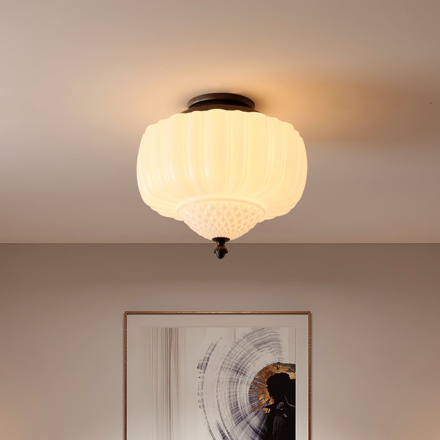 Nielsen Modern Flush Mount Ceiling Light Metal Glass Bedroom