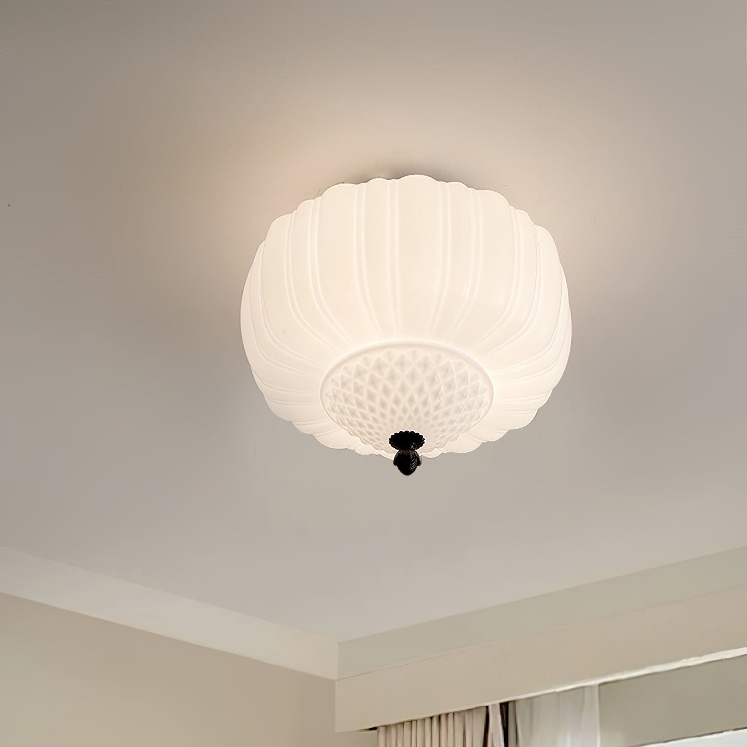 Nielsen Modern Flush Mount Ceiling Light Metal Glass Bedroom