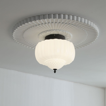 Nielsen Modern Flush Mount Ceiling Light Metal Glass Bedroom