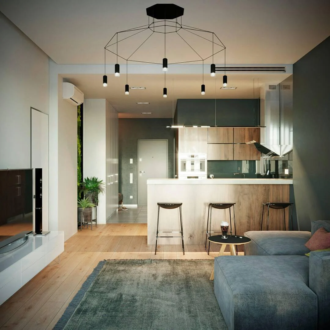 Orr Geometric Style Metal Acrylic Pendant Light Living Room Dining Room